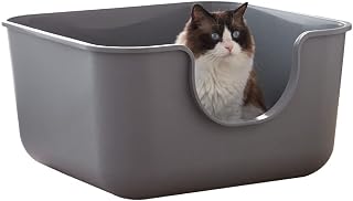 [OFT] TALL WALL Box, Square, Light Gray, Main Unit, Cat Toilet, Large Cats, Large Toilet, Spacious Size, Splash Resistant, High Type, Size (W x D x H): Approx. 24.0 x 24.0 x 13.0 inches (61 x 61 x 33