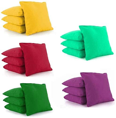 TINDTOP Bean Bags for Tossing, 20 Pack Cornhole Outdoor Toss Gaming Colorful Can