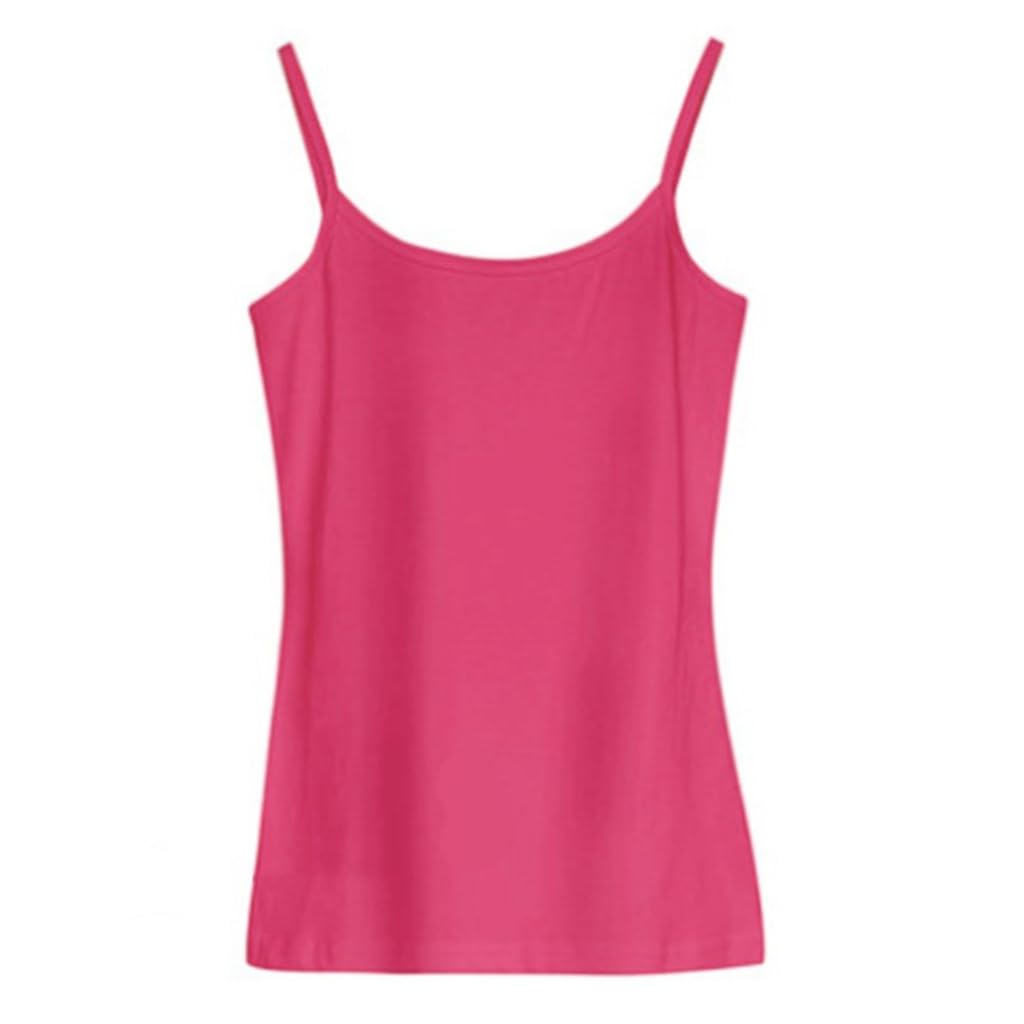 Woen Suer Color Sleeveless Caisol Neck Tops SLI Fit Bottling Vest Plain Undershi