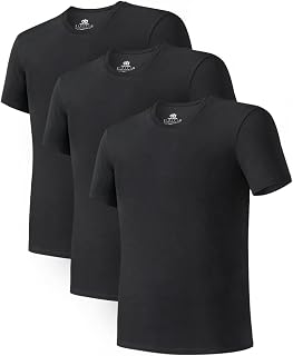 DAVID ARCHY Underarm Men's Underarm Tank Tops with Round Neck V-Neck or Short Sleeves Soft White Black Grey
