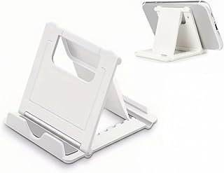 Multi-Angle Folding Phone Stand, Portable Desktop Airplane Stand, Universal Desktop Phone Stand for All Smartphones and Tablets (White)