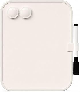 6“ X 8” Small Dry Erase Board with Erasable Markers and 2 Magnets(White) | ABS frame, magnetic board—smooth surface;easy to write on and erase—small whiteboard for fridge, school lockers and offices