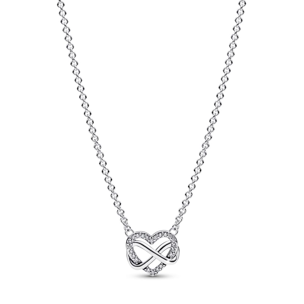 PANDORA Sparkling Infinity Heart Collier Necklace - 3 Adjustable Lengths - Stunn