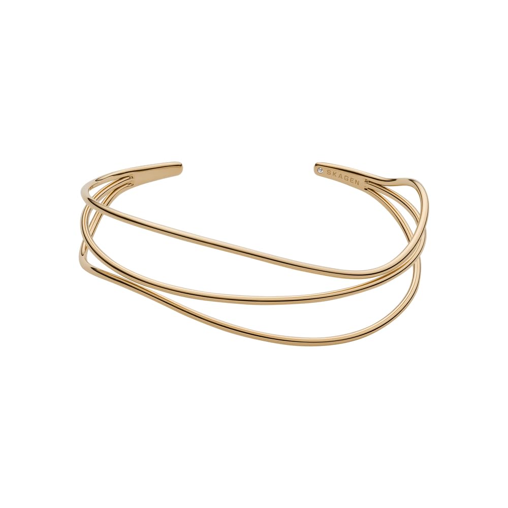 Skagen Damen Edelstahl und Halbedel mit Manschette Armreif