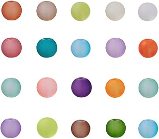 100pcs 8mm Clear Frosted Glass Beads Round Matte Glass Loose Spacer Beads for Necklace Earrings Bracelet Jewelry Making Handmade Crafts