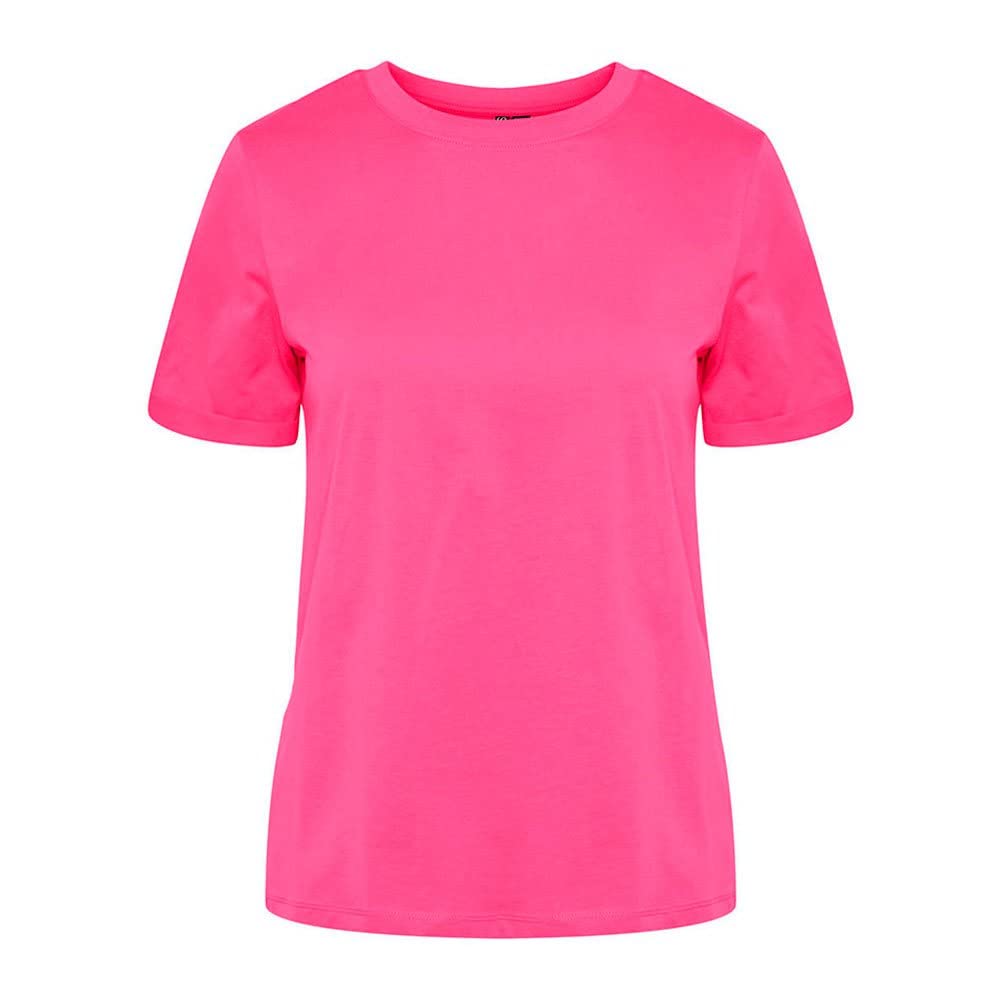 Pieces Pcria SS Fold Up Solid Tee Noos BC Women's T-Shirt (Pack of 1)