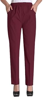 Soojun Womens Summer Elastic Waist Comfy Stretch Pull On Pants