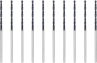 Hilpaty Cobalt Drill Bits 1.0mm x 10pcs M35 HSS Drill Bit for Metal, AlTiN Coating, Standard DIN 338 (1.0mm x 34mm x 10pcs)