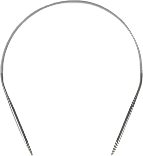 Size 8 Stainless Steel Circular Knitting Needles 16 Inch 5 mm Set Round Metal (Silver, 16 inch-8-(5mm))