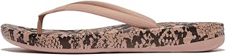 Fitflop Iqushion Ergonomic Snake Print Flip Flops Women's Sandal, beige, 42 EU