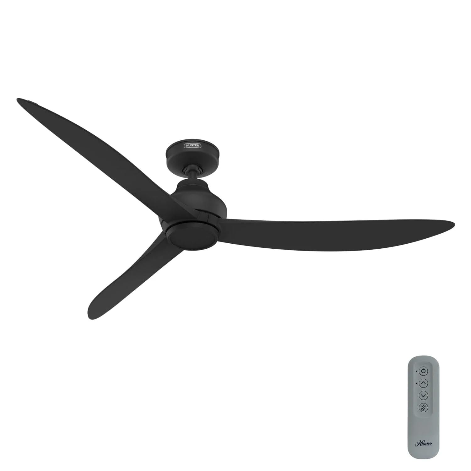Hunter Fan 60 inch Ceiling Fan with No Light, Outdoor or Indoor Matte Black Ceil
