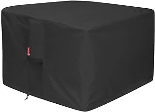 SheeChung Gas Fire Pit Cover Square 32"L x 32"W x 24"H,Waterproof 600D | Heavy Duty Polyester with PVC Coating Material,Tear/Fading Resistant,Gas Firepit Cover,Fit 28"-32" Outdoor Fire Pit Table