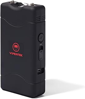 VIPERTEK VTS-880 Mini Stun Gun for Self Defense Rechargeable with LED Flashlight