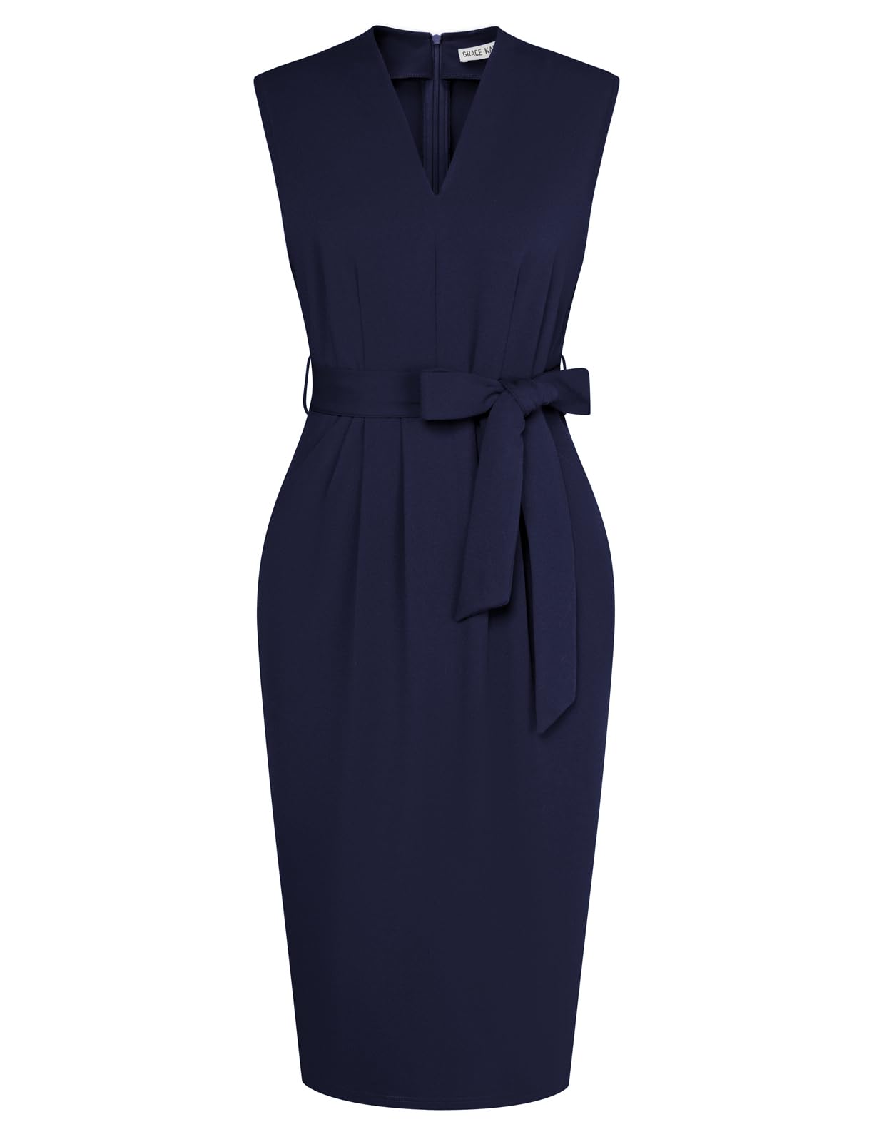 GRACE KARIN Women's Bodycon Knee Length Sleeveless Dress with Pockets