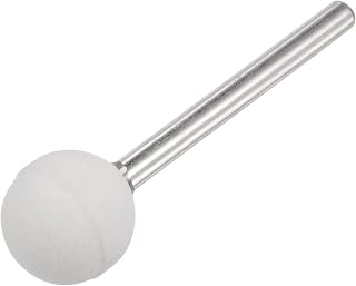 Ball Polishing Mount Stone Polishing Bit 1/8" Shank Diameter 0.45" White Corundum Grinding Wheel Rotary Tool Deburring Buffing Polishing 5pcs