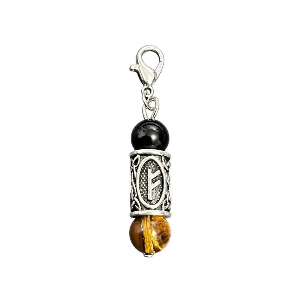 Pingyongchang Natural Stone Crystal Beaded KeyChain Vintage Alloy Symbol Charm K