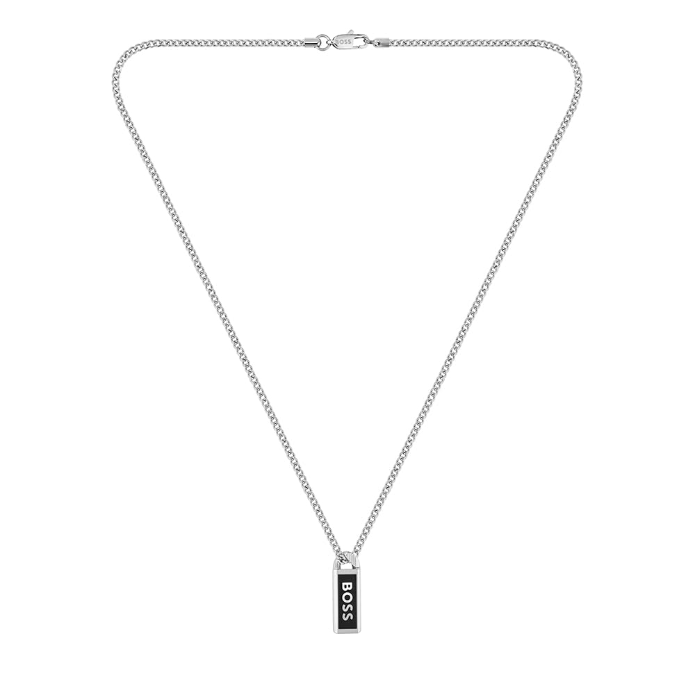 BOSS Jewelry Chain Necklace for Men Collection KASSY EMBLEM in Stainless Steel w