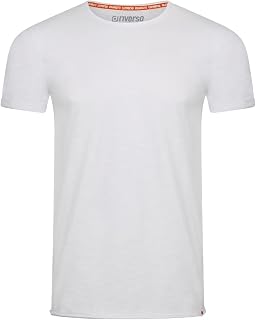 riverso RIVLenny Men's T-Shirt Round Neck Regular Fit Short Sleeve Plain Thin Yarn 100% Cotton