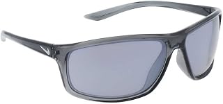 Nike EV1112-021 Adrenaline Sunglasses Dark Grey Frame Color, Grey With Silver Flash Mirror Lens
