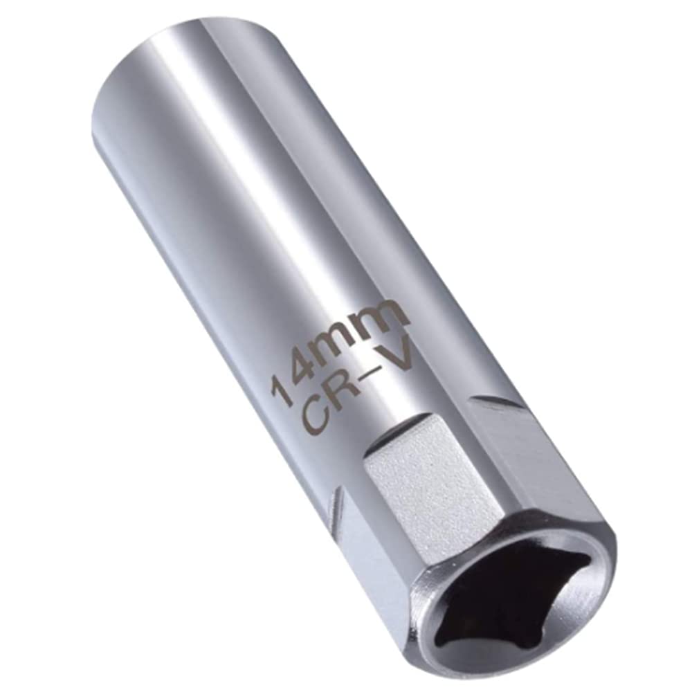 14mm Spark Plug Socket 12 Point Thin Wall Magnetic 3/8" Drive Wrench | Chrome va