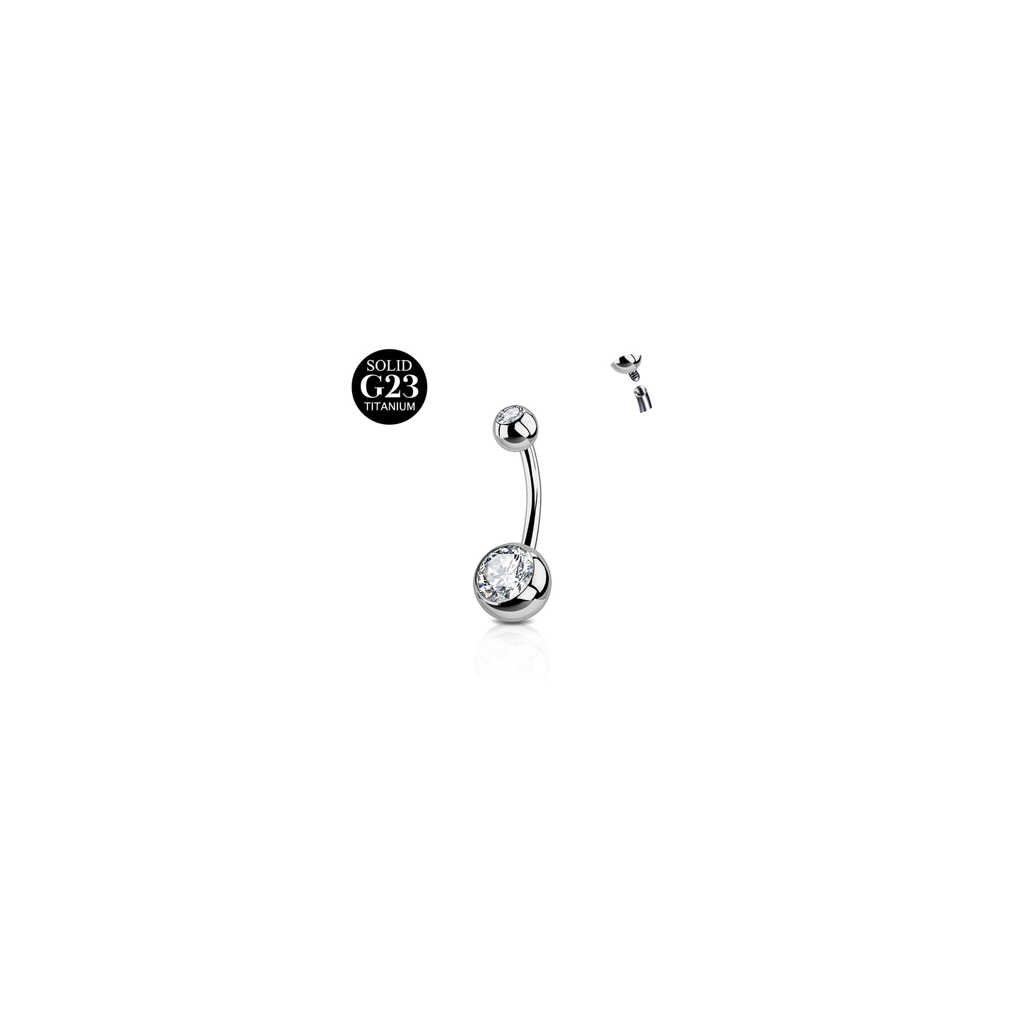 AceFun Belly button bars Titanium,6mm 8mm 10mm 12mm 14mm 16mm Belly Button Pierc