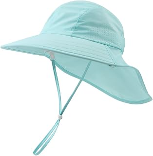 Zsedrut Toddler Summer Hat with Neck Flap Waterproof Kids Swim Hat Baby UV Protection Sun Hats Beach Cap for Boys Girls