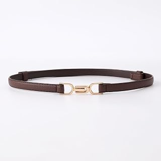 Women Skinny Leather Belts Women Fashion Retro Elastic Thin Waist Belt With Golden Buckle Ladies Dresses Stretchy Belt