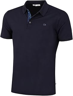 Calvin Klein Men's 2026 Golf Campus 3 Button Polo Shirt Ribbed Collar