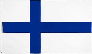 3x5 Ft Suomi Finland Flag Heavy Duty - Fade Proof, Double Stitched with Brass Grommets for Independence Day, Juhannus, Outdoor