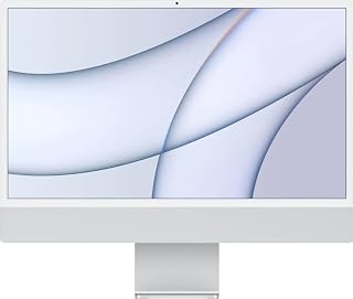 2021 Apple iMac with Apple M1 Chip with 8-core CPU (24-inch, 8GB RAM, 256GB SSD Storage) (QWERTY English) Silver (Renewed)