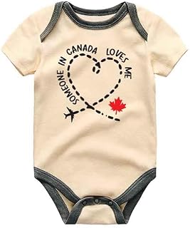 KiddiePro Someone in Canada loves me Unisex Infant Baby Clothes Canada Day Heritage Bodysuit Canadian Baby Boy Girl Outfit