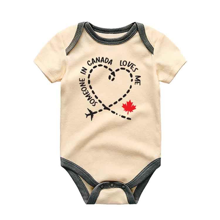 KiddiePro Someone in Canada loves me Unisex Infant Baby Clothes Canada Day Herit