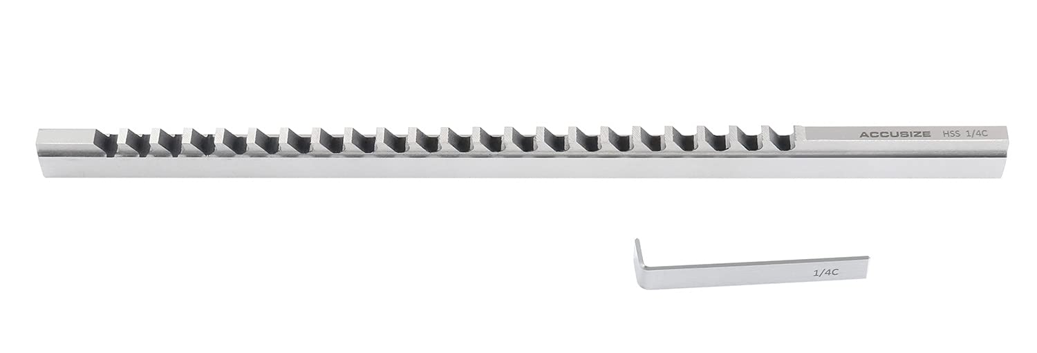 Accusize 1/4 in Style C HSS Keyway Broach, 5000-0018 | 0.2502-0.2512 Tolerance, 