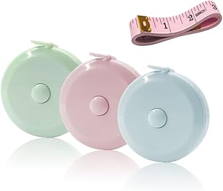 GDMINLO 3 Pack Tape Measure Measuring Tape for Body Fabric Sewing Tailor Cloth Knitting Craft Weight Loss Measurements Retractable 60-inch 1.5 Meter, Small Push ButtonDouble Scales Rulers