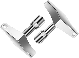 Trifletopia 2PCS Drum Key - Drum Tuning Key - Quadrilateral Drum Tuner Key - Acoustic & Electric Drum Kit Tool - Chrome Alloy - With Drill Bit Adapter (Silver)