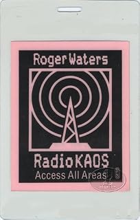 Roger Waters Pink Floyd 1987 Laminated Backstage Pass