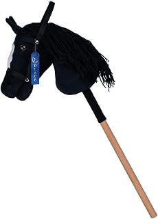 ROCK MY BABY Black Hobby Horse, Plush Stick Horse with Award Ribbon, Age 3+