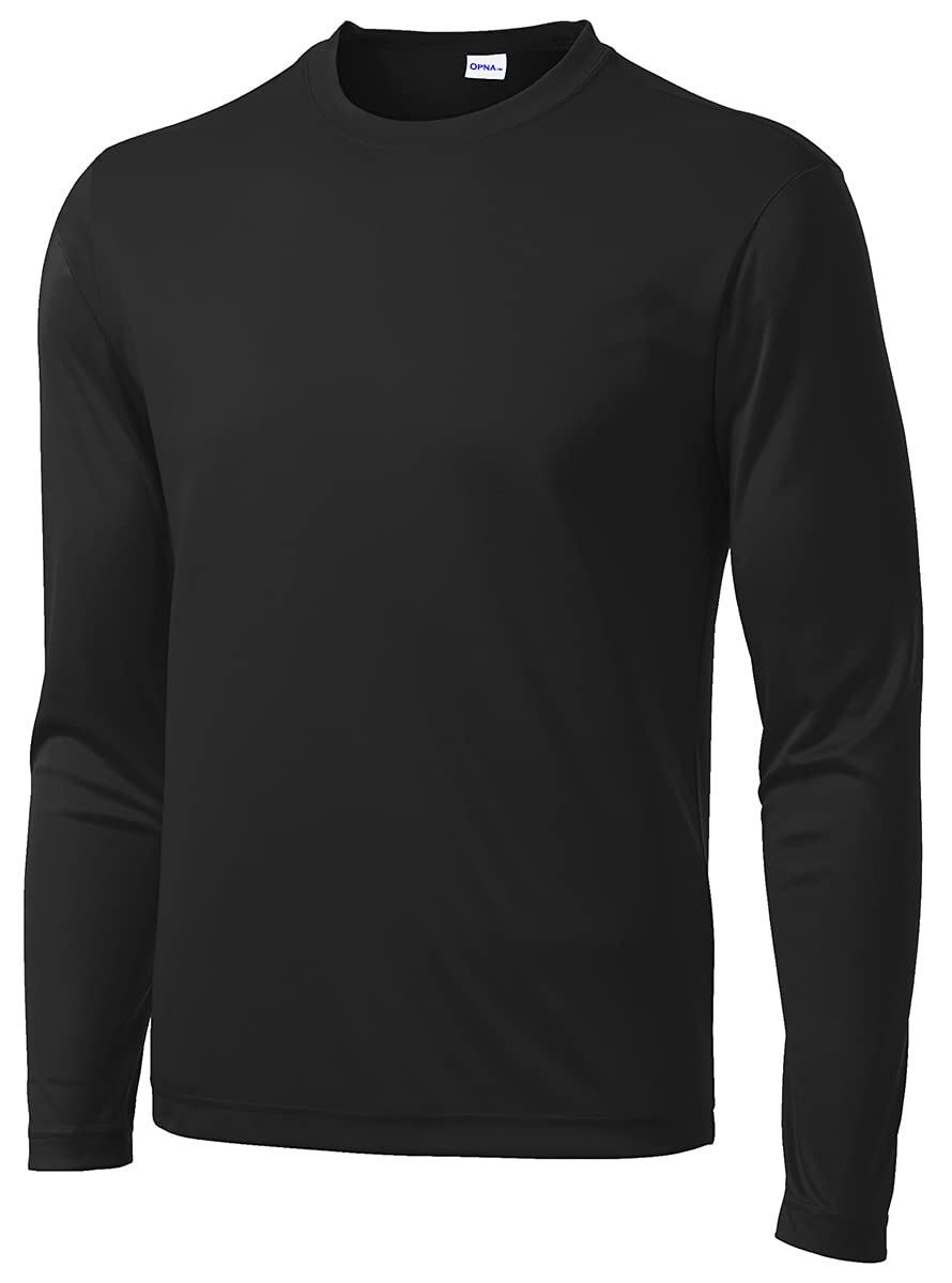 Men's Long Sleeve Moisture Wicking Athletic Shirts, Dry Fit Long Sleeve UV Prote