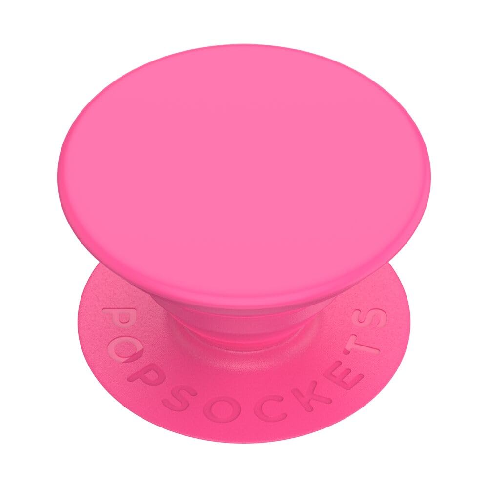 PopSockets Adhesive Phone Grip, Holder- Neon Pink | Anti-Drop, Kickstand, Secure