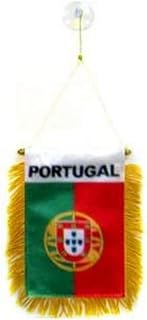 AZ FLAG Portugal Car Flag 15x10 cm 100D Polyester Suction Cup | Outdoor use Portuguese 4x6 in car flag stitched weather resistant finish
