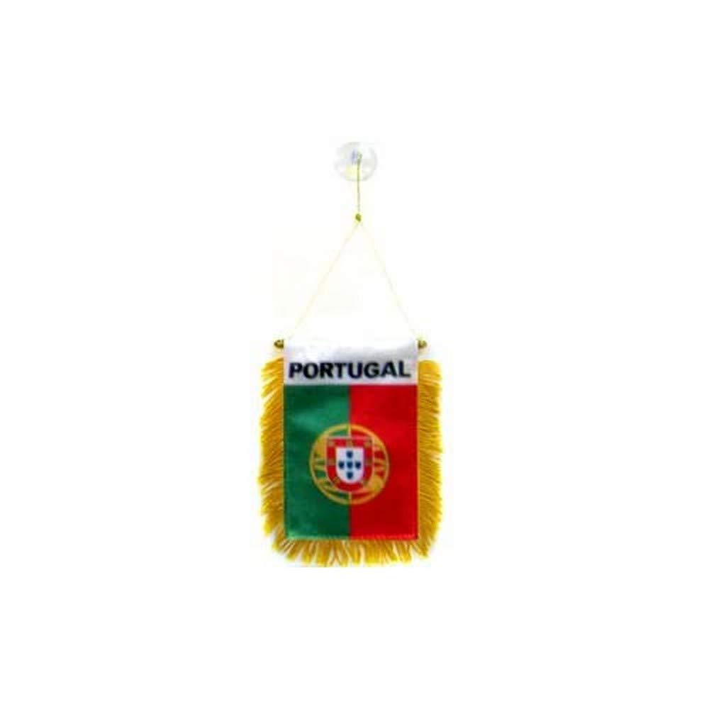 AZ FLAG Portugal Car Flag 15x10 cm 100D Polyester Suction Cup | Outdoor use Port