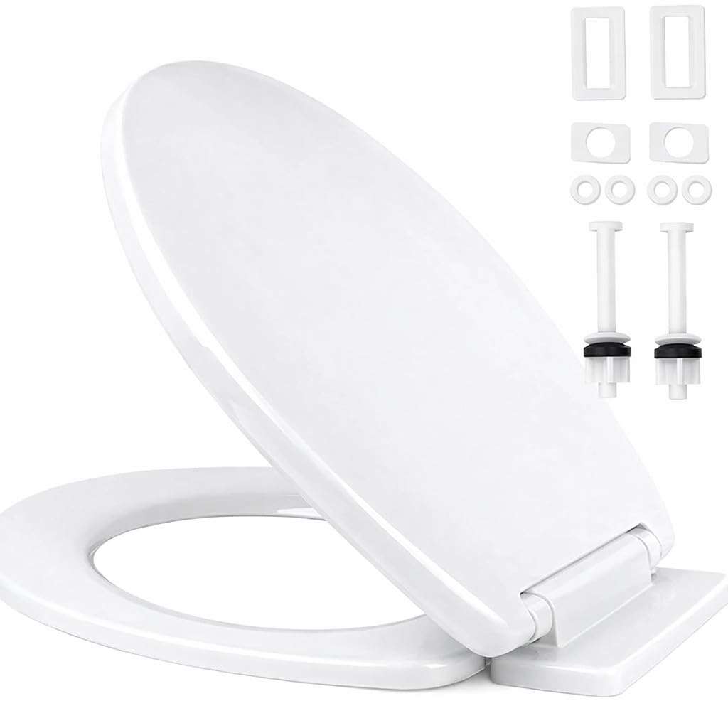 Ram® White Soft Close Toilet Seat with Quick Release for Easy Clean Loo Toilet S