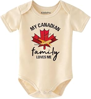 My Canadian Family Loves Me Baby Bodysuit Cute Long Distance Gift Unisex Infant Outfit cute Maple Leaf Clothes Canada Outfit