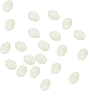 5x4mm Luminous Fishing Beads, 200 Pieces Soft Plastic Glow Fishing Bait Eggs Rig Bead Tackle Tool Oval, White