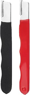 2 Pcs Portable Knife Sharpener Double Sided Scissors Quick Sharpening Stone Home Kitchen Tools Outdoor Gardening 12cm Length, Red and Black