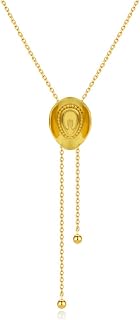 Cowgirl Bolo Tie Necklace for Women Gold Hat Cowboy Bolo Necklace Dainty Western Necktie Lariat Necklaces Adjustable Long Chain Y Necklaces Trendy Country Jewelry Gift