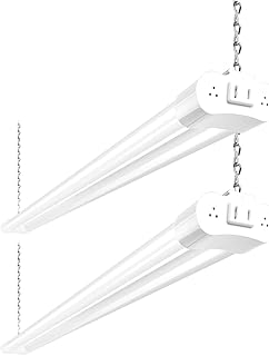 hykolity 4FT Linkable LED Shop Light for Garage,4400LM,5000K Daylight | 42W Utility Linkable Shop Light Fixture LED Workbench Shop Light with Plug, Hanging or Surface Mount,White - ETL,2 Pack