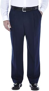 Haggar Men’s Big & Tall Classic Fit Premium No Iron Khaki Pleated Pant