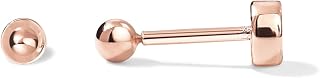 PAVOI Ball Stud Earrings for Women, 925 Silver, 14K Gold Plated, Rose Gold