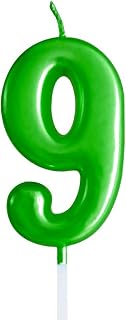 Green Birthday Candles with 9 Candles 9th and Nine Years Old Roman Numeral Number 90 91 92 93 94 95 96 97 98 99